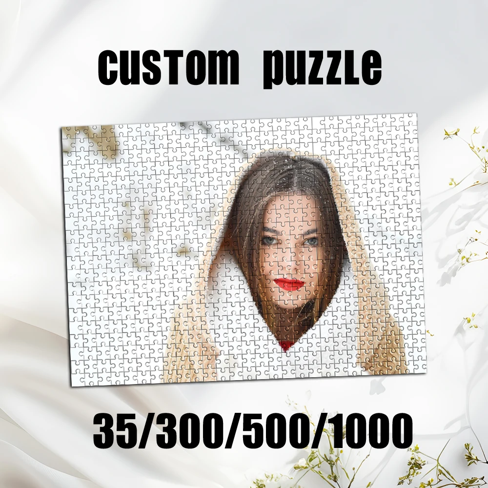 35/300/500/1000 Stück personalisiertes, individuelles Fotopuzzle zum Selbermachen für Teenager und Erwachsene, Holzkiste, Puzzle-Spielzeug für Freunde, Familie, Geschenke, Zimmer, Schreibtisch
