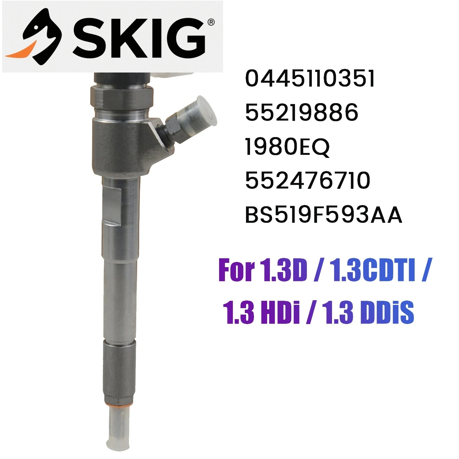 

NEW NEW 0445110351 Diesel Fuel Injector for Fiat 500 PANDA DOBLO PUNTO Ford VAUXHALL OPEL COMBO 1.3D 1.3 TDCi