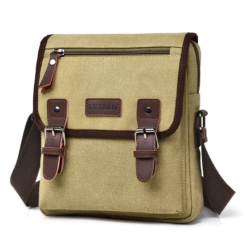 New Retro Crossbody Bag Canvas Fabric Leisure High capacity Shoulder Bags Scratch Proof