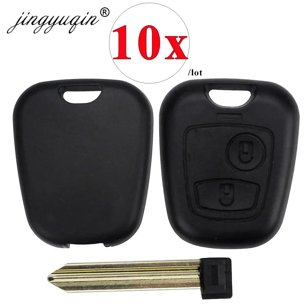 Jingyuqin 10 sztuk/partia 2 przycisk zdalnego Fob Car Key Case dla Citroen C1 C2 C3 Saxo Xsara Picasso Berlingo klucz Shell