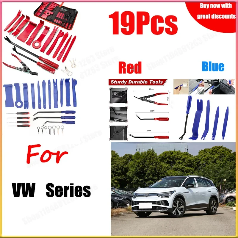 

For VW 19pcs Disassembly Tool Kit Panel Disassembly Tool Decorative Instrument Panel Disassembly Tool Drilling Repair Tool