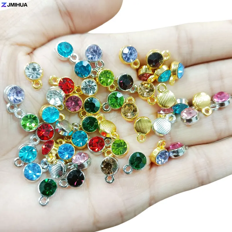 24pcs Crystal Birthstone Pendants Charms Jewelry Making Accessories For DIY Earrings Bracelets Anklets Necklaces Supplies