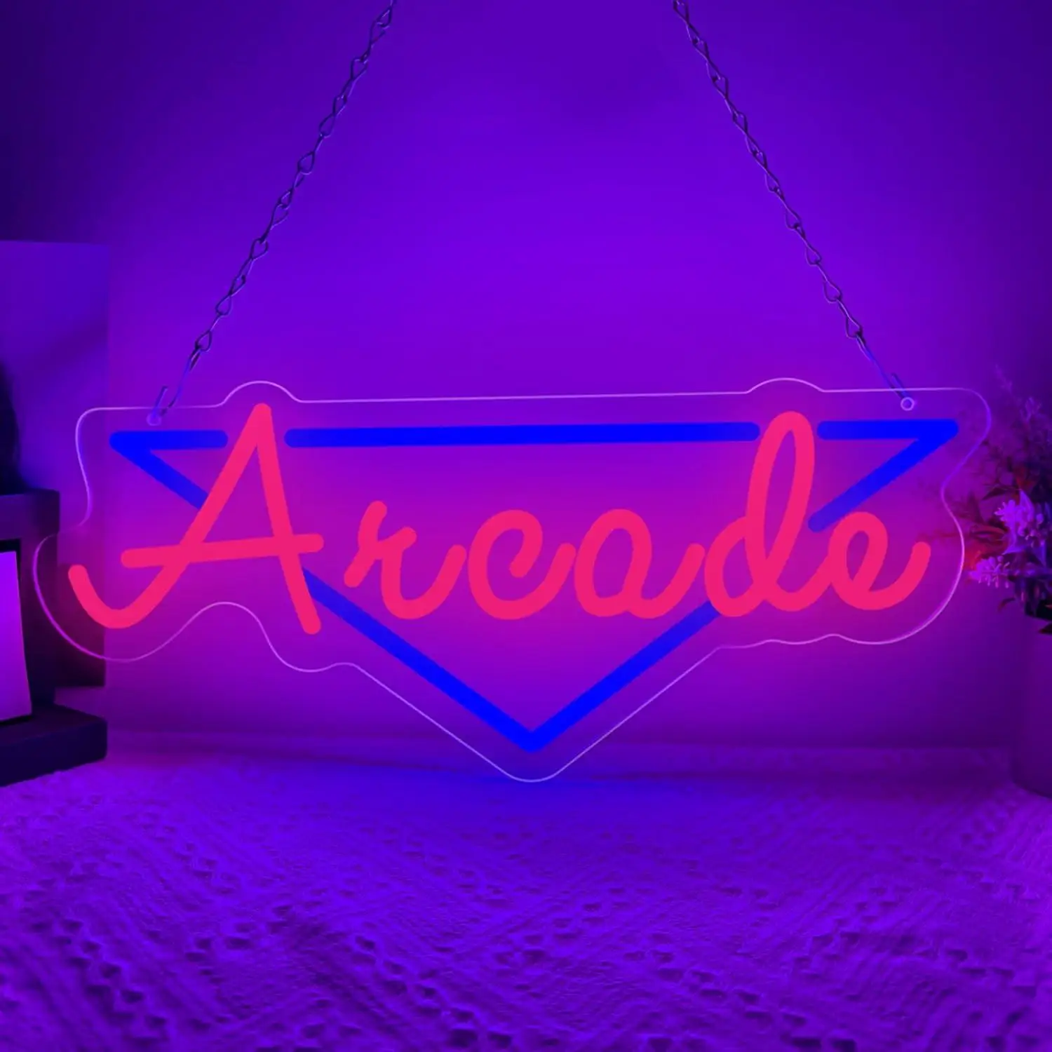 Arcade Neon Sign Usb Powered Dimmable Neon Lights For Game Room Arcade Hall Man Cave Basement Streamer Interior Wall Decor