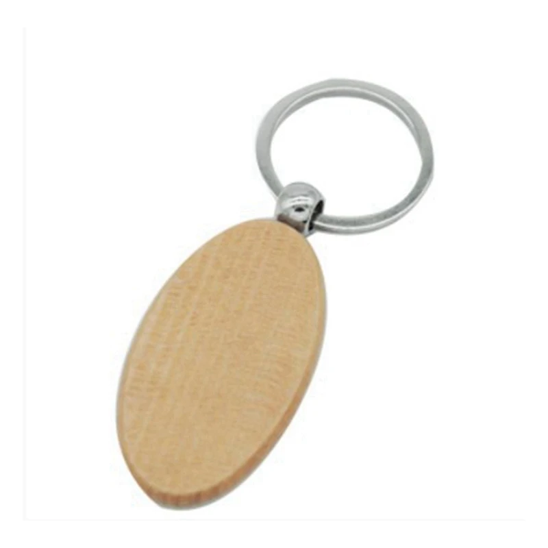 Hot TTKK 80 Pcs Blank Wooden Key Chain DIY Wood Keychains Key Tags Gifts,40 Pcs Oval & 40 Pcs Square