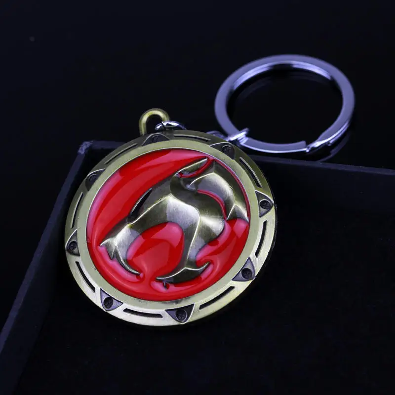 썬더캣 3D 목걸이 키체인, 레오파드 팬더 헤드 쉴드 소드, 금속 자동차 키링, 코스프레 소품 액세서리, 팬 선물