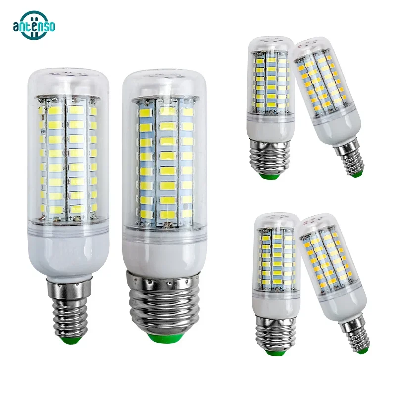 Lâmpada led e27 e14 led vela lâmpada ac 220v lampada mesa milho lâmpada led 24 36 48 56 69 72leds bombilla iluminação lustre