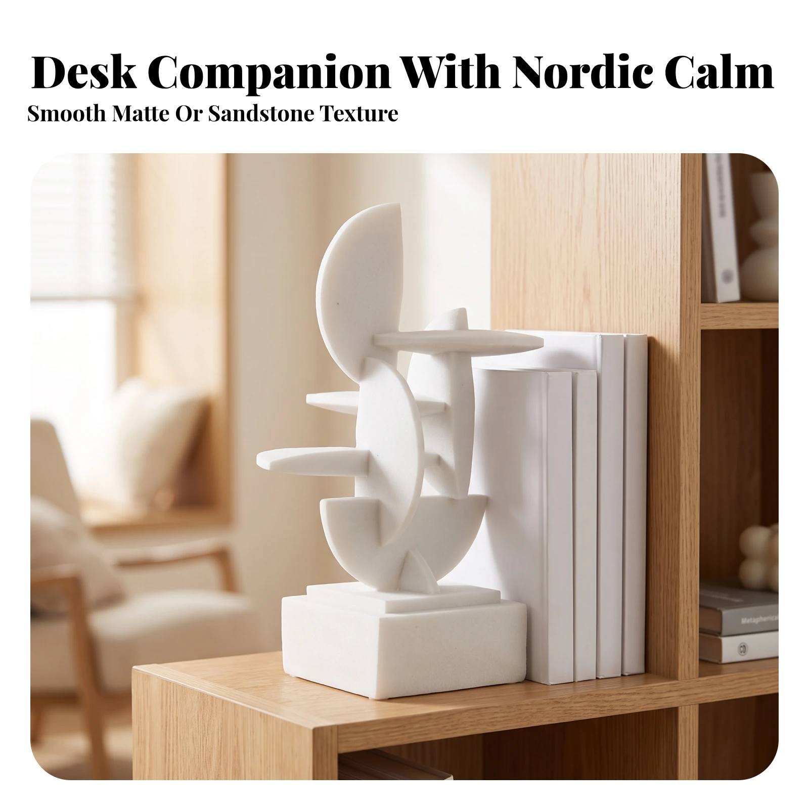 Tabletop Decorative Piece Minimalist Geometric Sculpture Desktop Ornament Matte Cube Ornament Modern for Minimalists