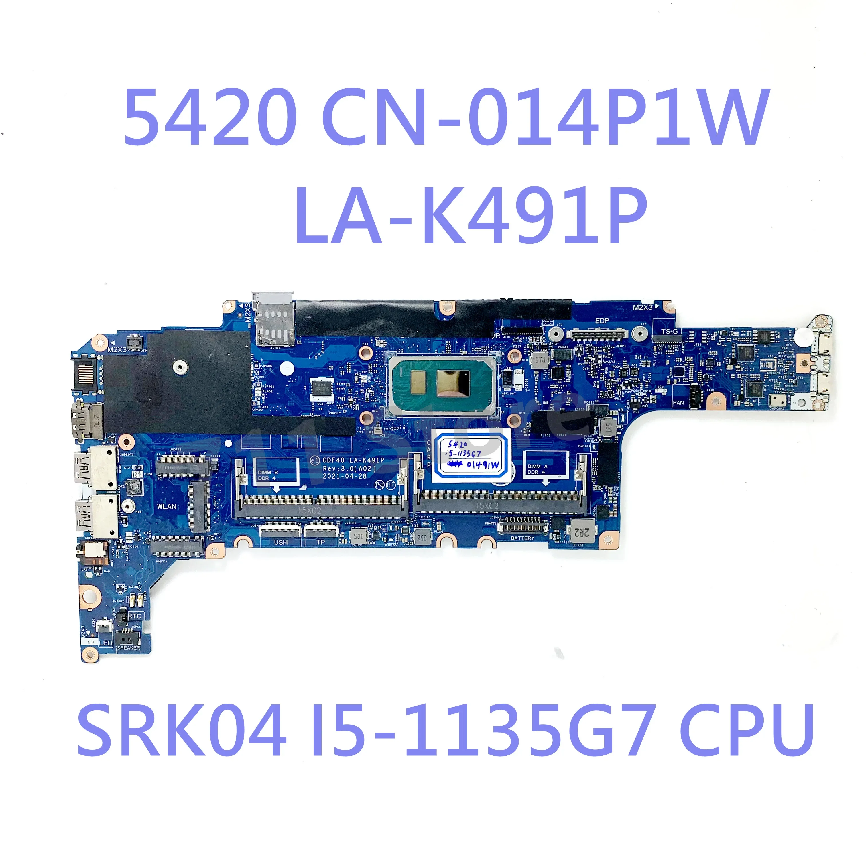 Placa base para ordenador portátil GDF40 LA-K491P para Dell Latitude 14 5420 con CPU i3/i5/i7-11th 03P5X2 0NP64J, placa base para portátil completamente probada