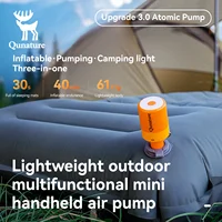 Qunature-bomba de aire eléctrica 3 en 1, inflado, desinflado, Camping, ligera, fuerte presión de aire, Mini colchón de aire/anillo de natación