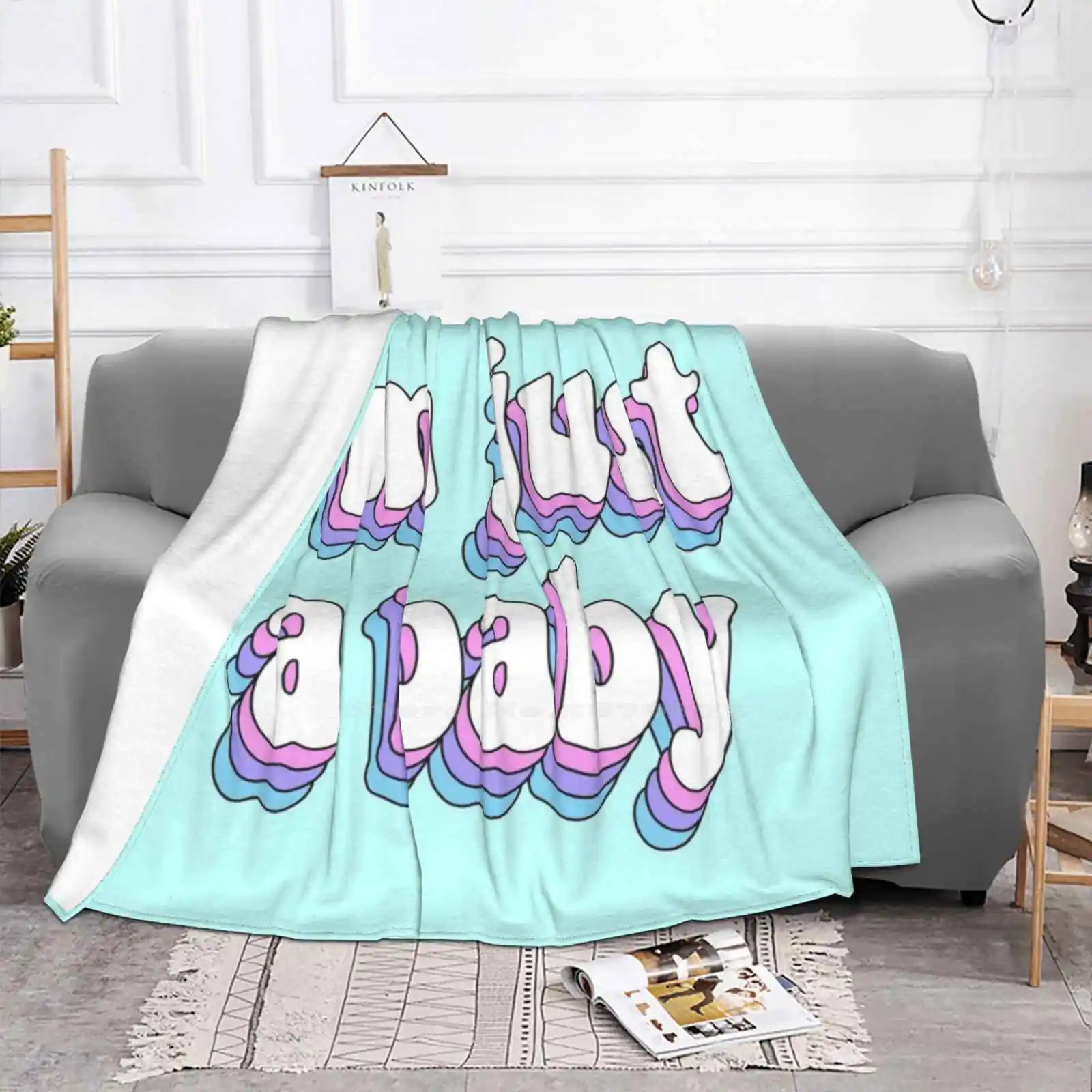 I’M Just A Baby For Home Sofa Bed Camping Car Plane Travel Portable Blanket Funny Memes Millennial Gen Z Relatable Humor Humour