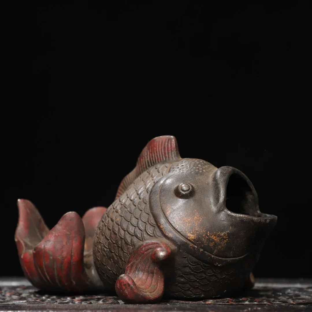 Antique Chinese copper hand-mand gold fish statue,Handicrafts, best collection&adornment, Free shipping