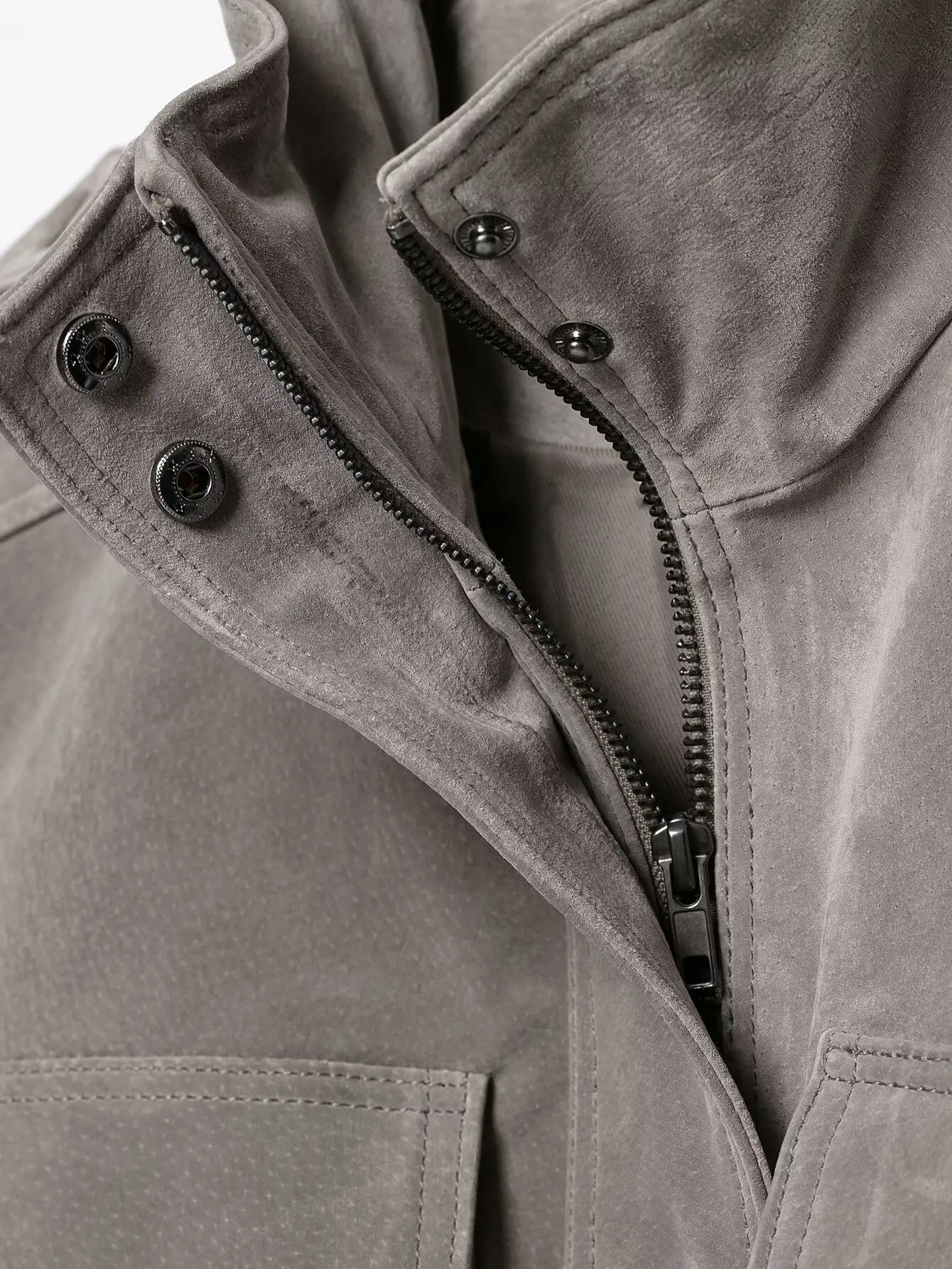 KONDALA Vintage Graue PU Streetwear Damenjacke Mode 2026 Herbst Reißverschlusstasche High Street Chic Moderne Kurze Damenjacke – Detail 11