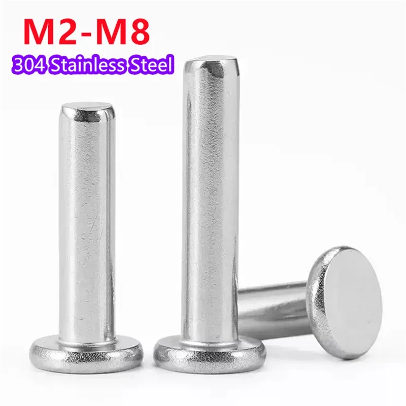 M2 M2.5 M3 M4 M5 M6 M8 Rivets Round Flat Head Solid Percussion Rivet 304 Stainless Steel Self Plugging Knock-on Flat Head Rivet