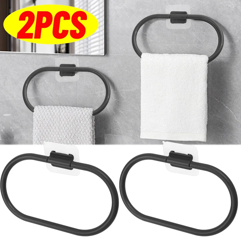 

2/1 шт., пластиковая вешалка для полотенец без сверления, стеллаж для хранения полотенец для ванной комнаты, настенный бытовой инструмент для хранения, органайзер для экономии места в дома