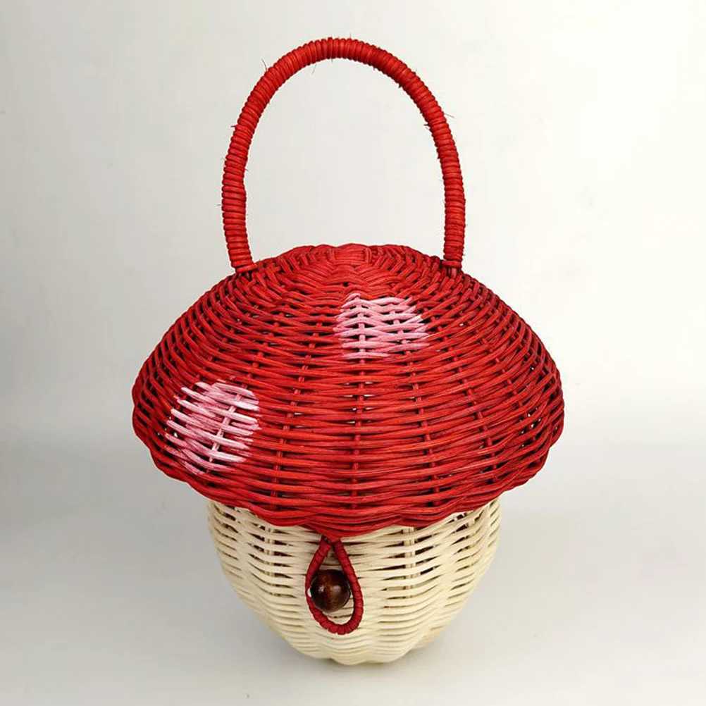 Mir de rangement pour chambre plus lente, sac à main en rotin pour fille, décor portable, fourre-tout tissé, costume de plage pour enfants