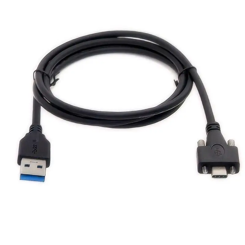 USB 3.1 Type-C Male to USB3.0 A Male Cable with Double Screw Lock for Industrial Cameras Vision Machines
