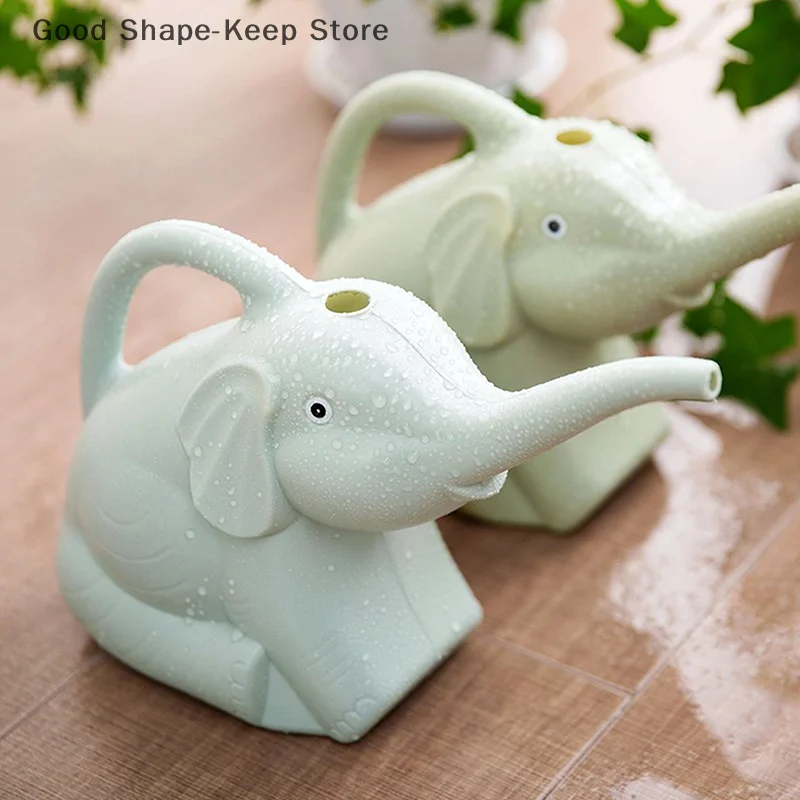 لطيف الفيل على شكل علبة سقاية بلاستيكية للنباتات في الهواء الطلق الري حديقة أداة ديكور المنزل التبعي