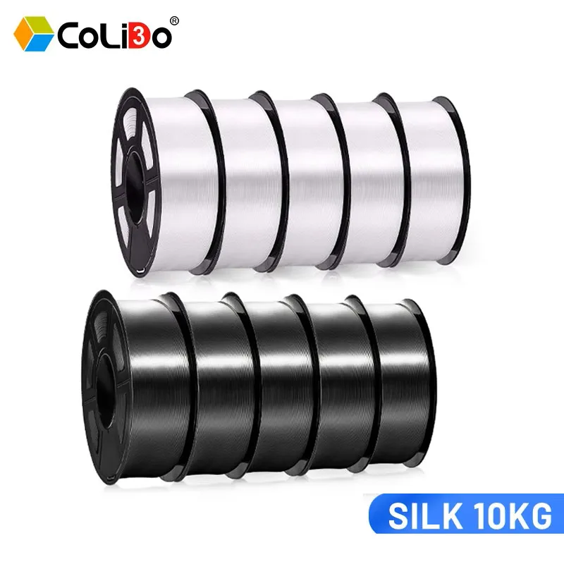 

CoLiDo 10KG SILK PLA 3D Filament 1.75MM Shiny Silk Texture High Toughness 3D Printing Filaments For 3D Printer Fast Shipping