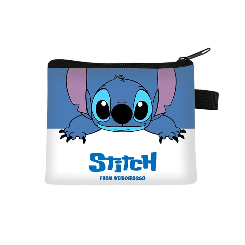 Disney Stitch Wallet Kawaii Lilo&Stitch Coin Purse Cartoon Children Portable ID Card Holders Key Storage Bag Children's Gifts