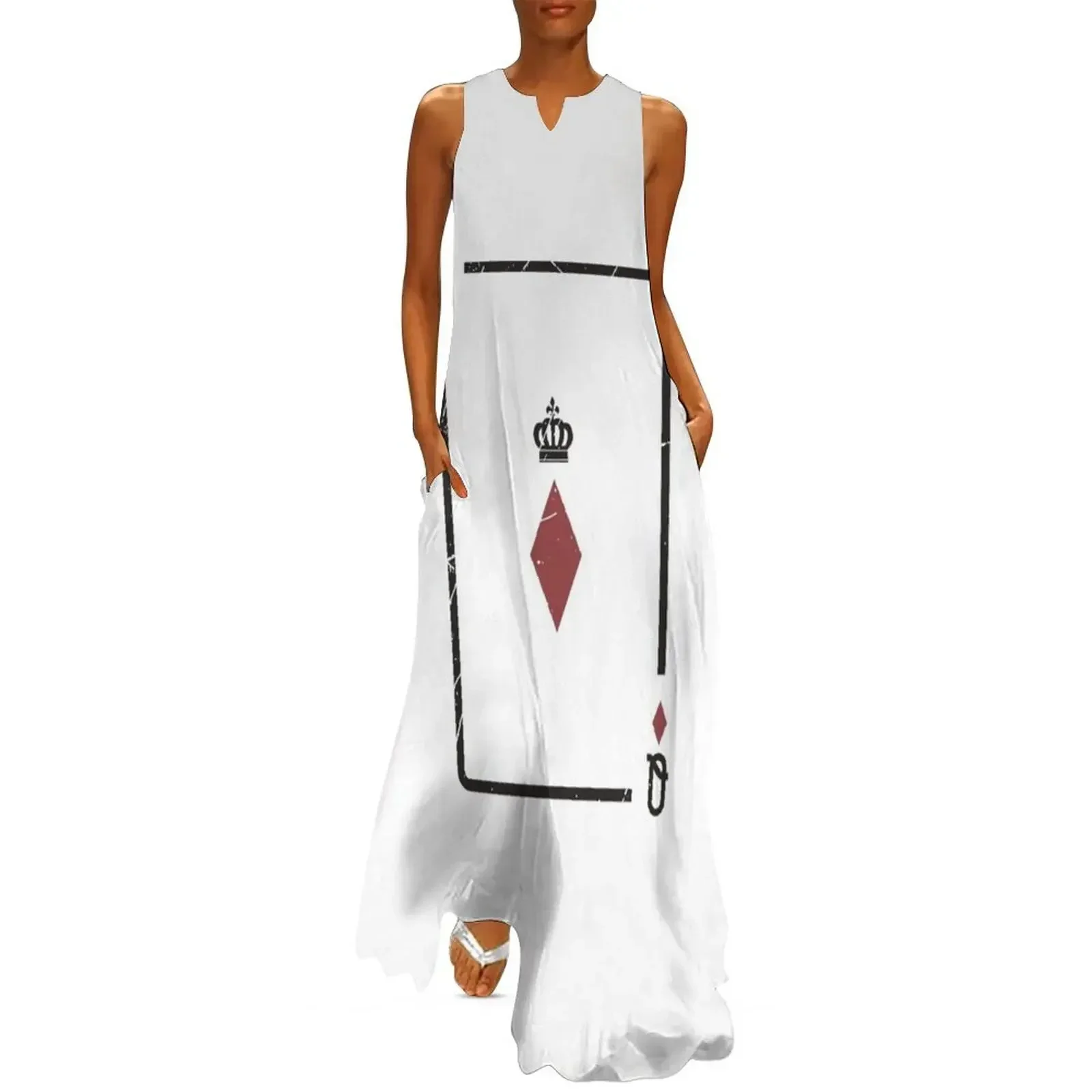 

Playing Card Lady Card Check Gift Skat Poker Long Dress Long dress summer dresses loose summer dress