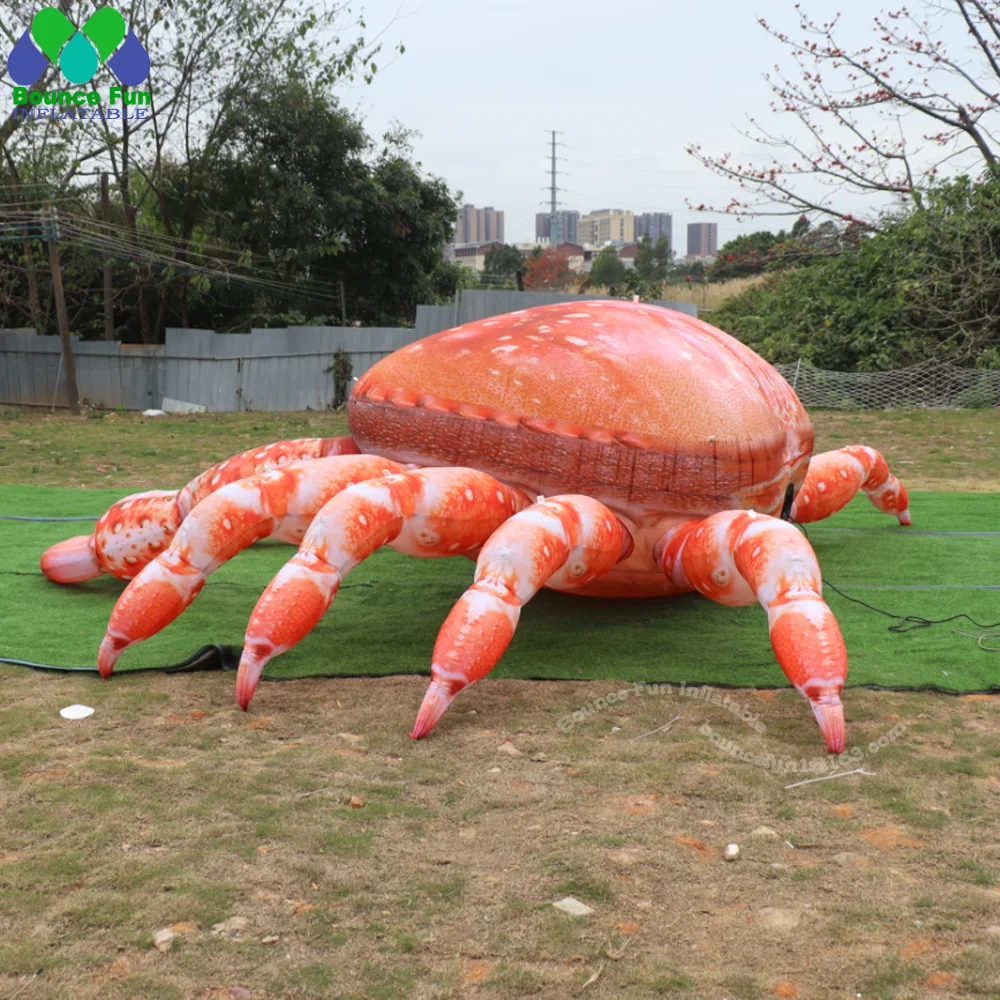 Lifelike Giant Inflatable Crab Blow Up Seafood For Advertisement Restaurant Roof Decoration