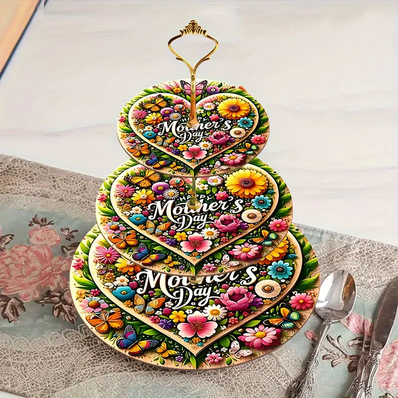 3-layer wooden cake rack, decorated with sturdy cake trays, widely used for detachable dessert display, rack for dried fruits