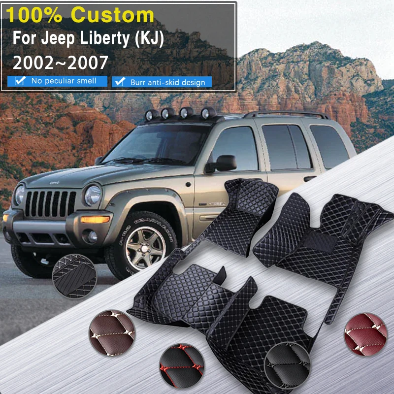 

Car Mats For Jeep Liberty Cherokee KJ 2002~2007 Classic Version Waterproof Floor Mats Foot Mat Alfombrillas Auto Car Accessories