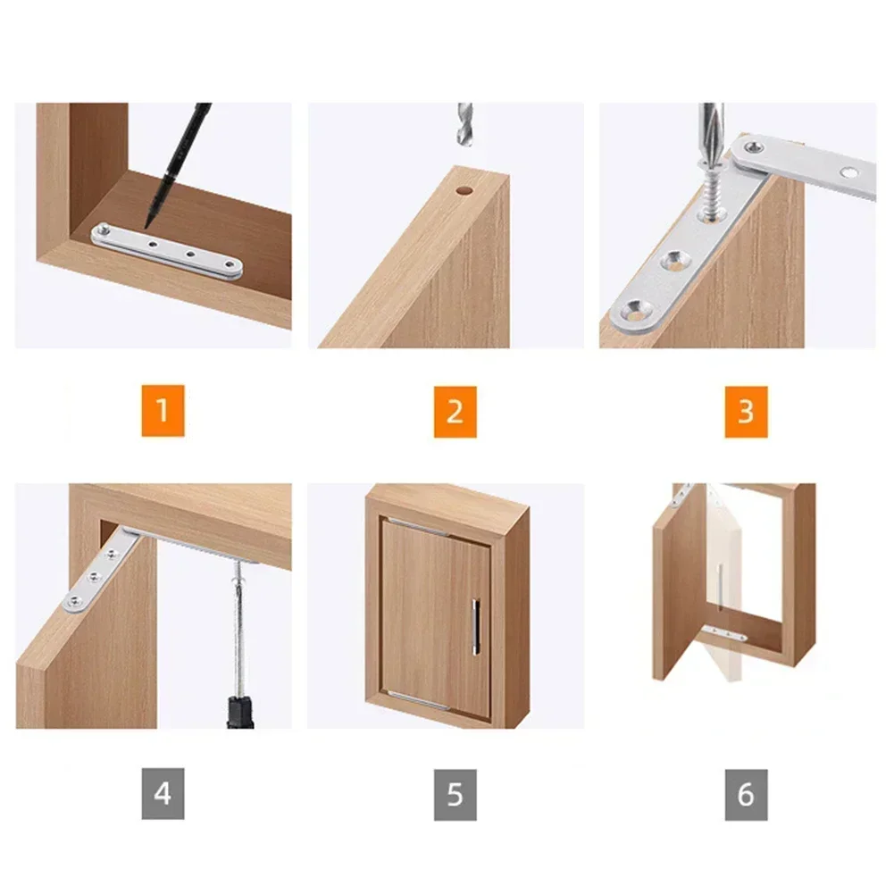 2pcs 360 Degree Rotating Door Pivot Hinge Home Door Tool Box Cabinet Hardware Stainless Steel Furniture Hinges 100 X 16 X 11mm