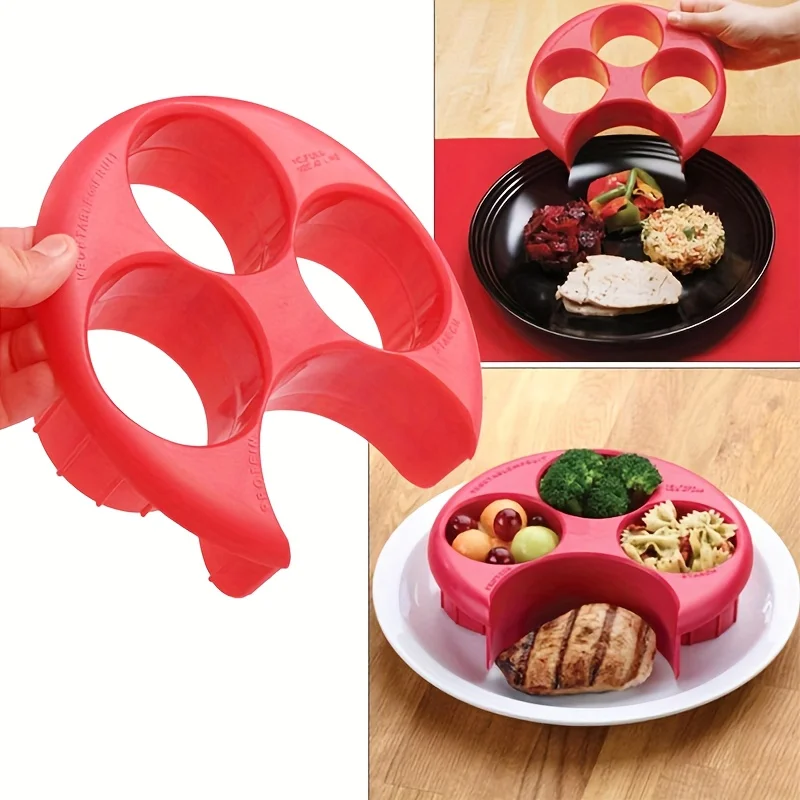 1pc Meal Portion Control Plate Suitable for Weight Loss - Portion-Control Tool with Safe Plastic Plate, Portable for, Ideal for