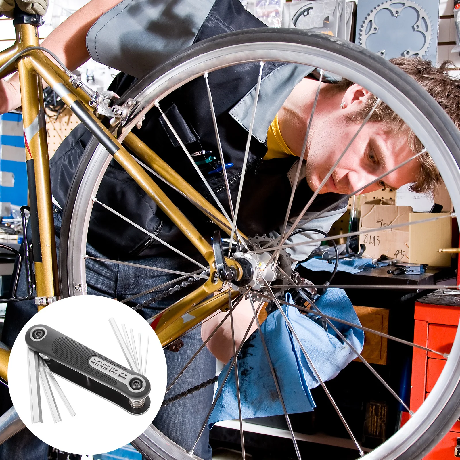 

1Set Folding Hex Wrench Set Chrome Vanadium Steel Durable Bike Repair Home Improvement Key Screwdriver Tool Set Portable