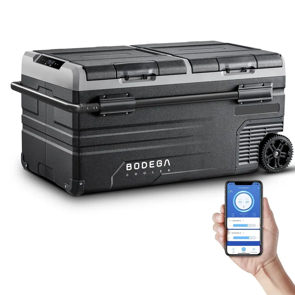 

12 Volt Car Refrigerator, 100 Quart Portable Freezer, Car Fridge Dual Zone WIFI APP Control, 468 Cooler, 12 24V DC and 100240V