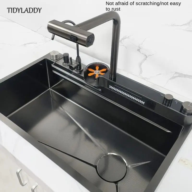 Waterfall Kitchen Sink Pull Out Waterfall Water Tap Kitchen Sink Multifunction Kitchen Faucets Novel Kitchen Accessorie