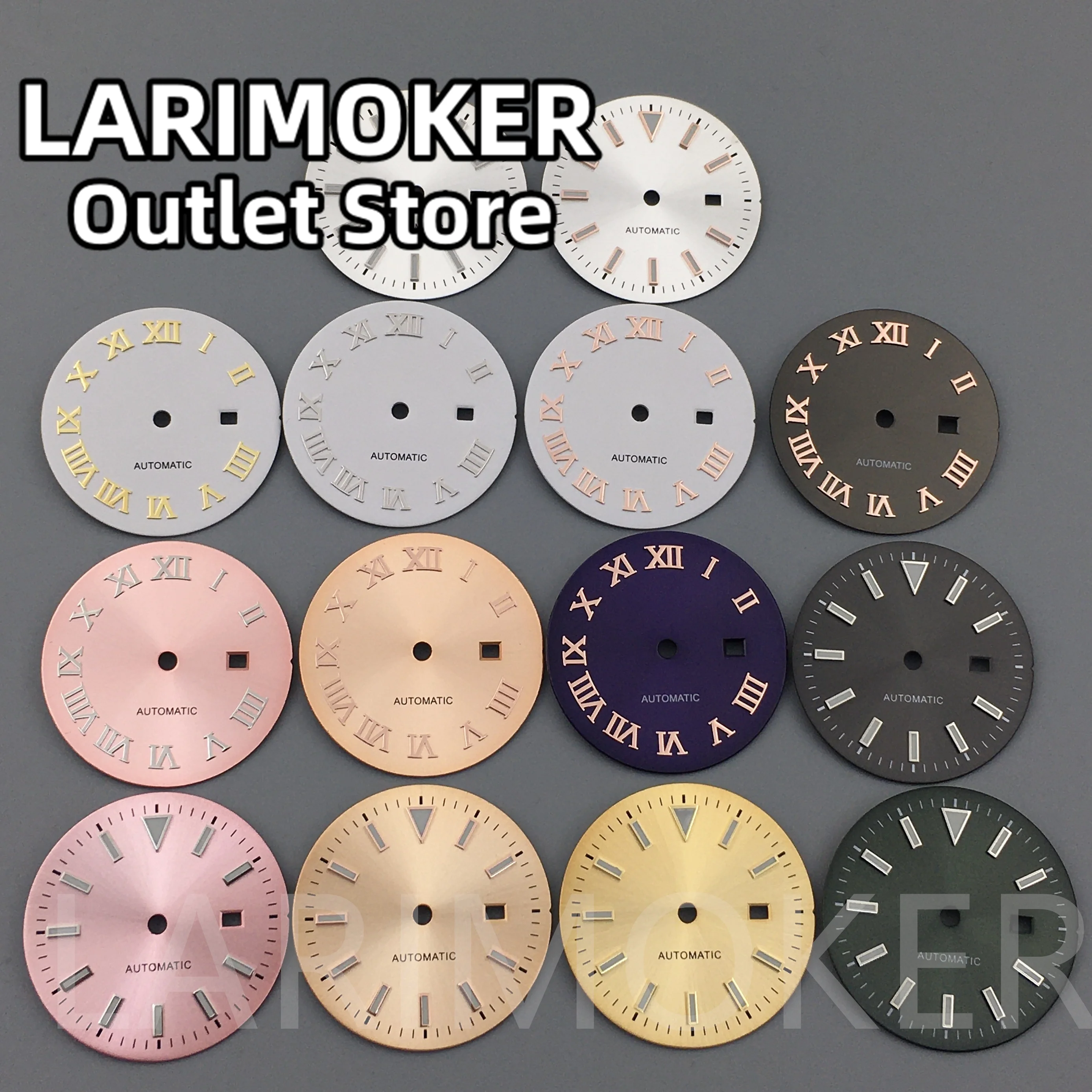 LARIMOKER Ladies 24.5mm Dial White Green Pink Purple Gold Rose Gold Dial NH05 NH06 Movement  Watch Case