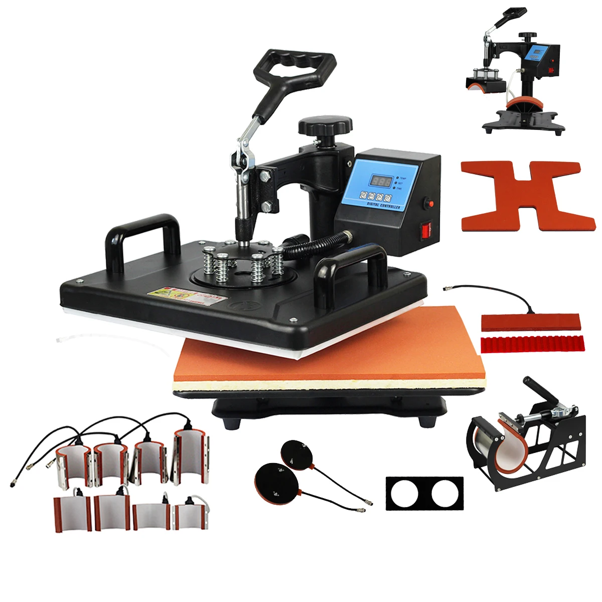 15-in-1 Heat Press Machine 30x38cm Sublimation Printing for T-Shirt Cap Mug Plate - Combo Sublimation Machine for Crafts And DIY