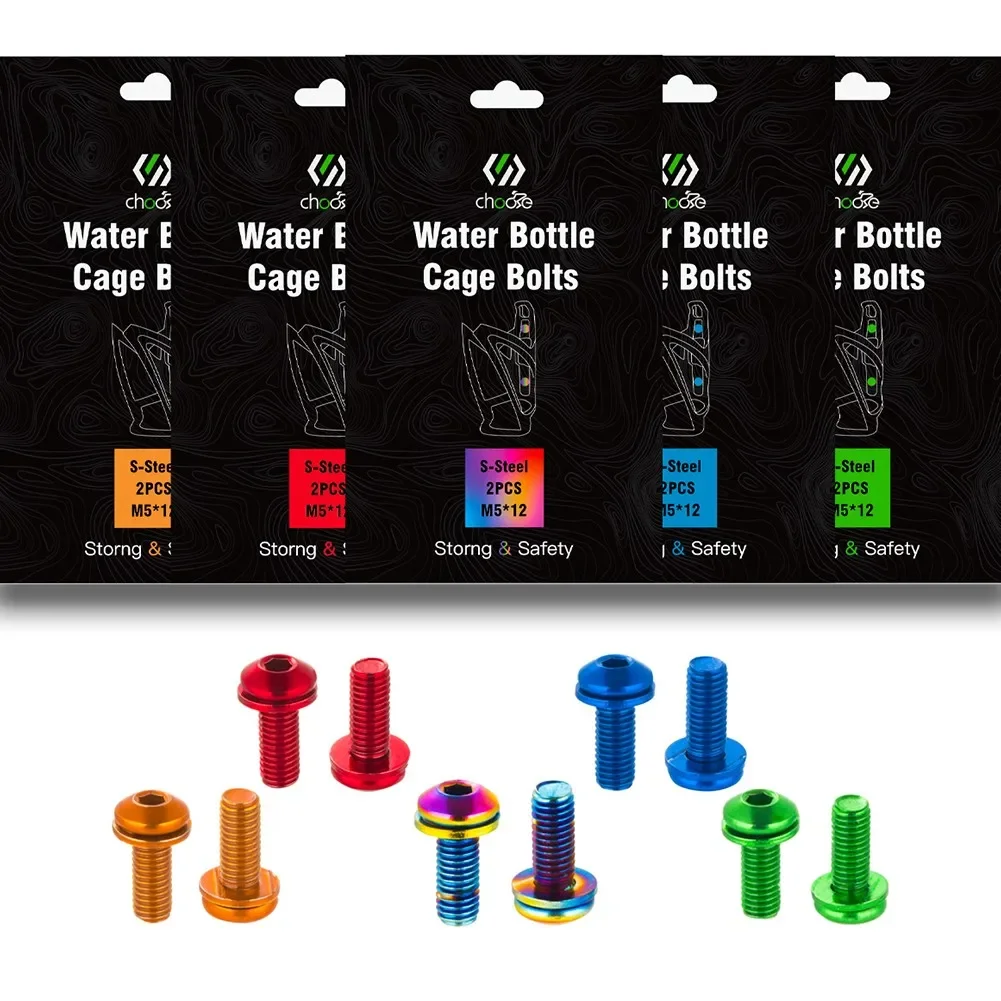 

4Pcs Water Bottle Cage Bolts Holder Screws Hex Socket Screws Colorful Alloy Steel M5x12 Holder Bolt MTB Road Bike Accessories