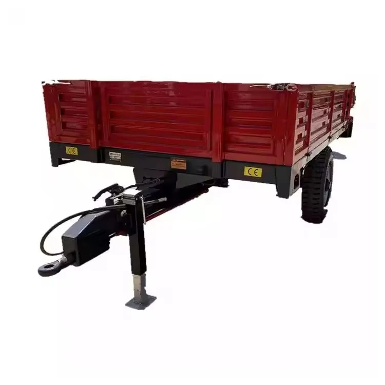 Small 2 Ton 2 Wheel Farm Dump Trailer With Tipping