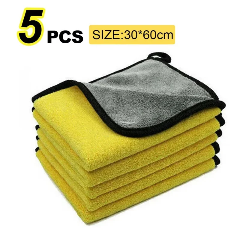1-5pcs Microfiber Cleaning Towel Car Cleaning Cloths Professional Detailing Car Drying Microfiber Towel Wash Towel Accessories