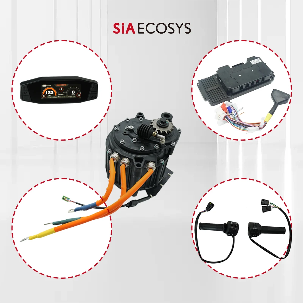 QS Motor QSJ155A-36 Hairpin 5000W mid Drive Motor with Fardriver ND72680 Controller for Surron Version Programmable SCJ313 TFT
