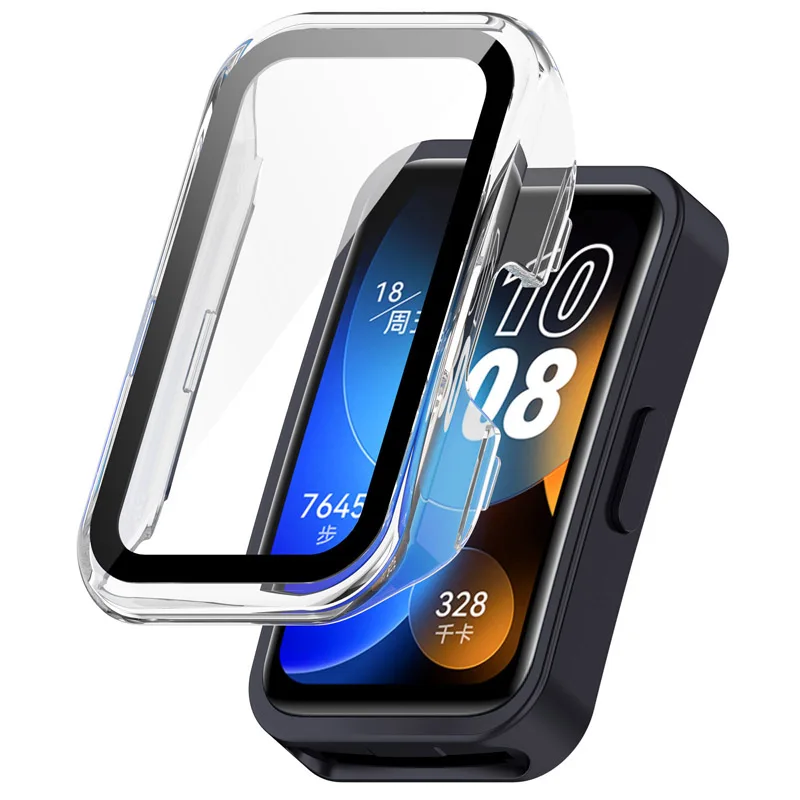 เคส2 in 1สำหรับ Huawei band 9/9NFC ปกป้องเต็มรูปแบบ PC กรอบแข็งสำหรับ Huawei band 8/8NFC ป้องกันหน้าจอกระจก