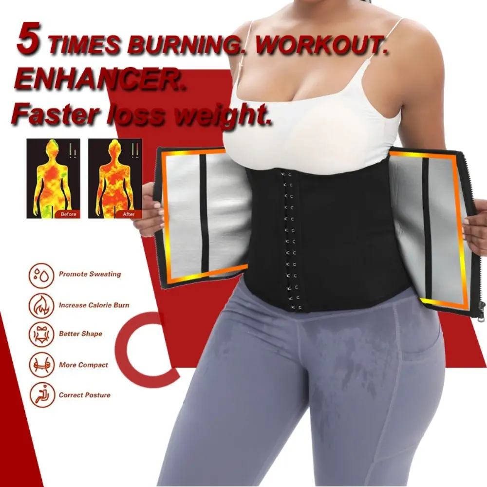 Double Layer Women Waist Trainer Tummy Control Weight Loss Waist Shaper Corset Sweat Slim Belt Belly Band Tummy Trimmer Belt