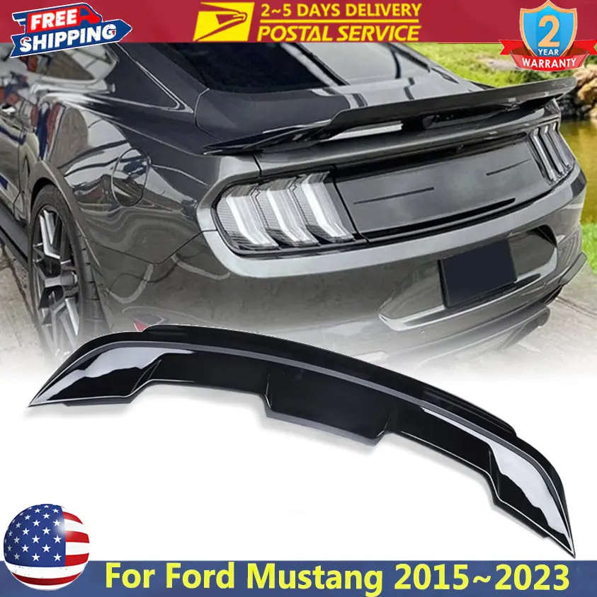 

Спойлер в стиле GT500 с плетеным клапаном дыма Gurney для Ford Mustang 2015 ~ 2023 2-дверный автомобильный задний спойлер на багажник, комплекты кузова