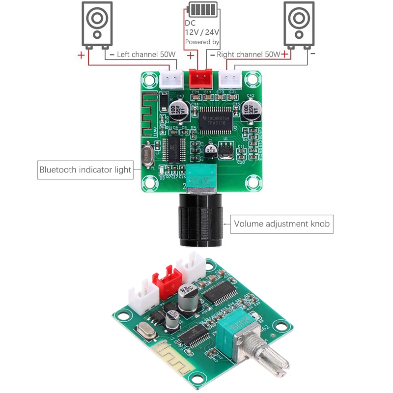 DC12-24V TPA3118D2 Bluetooth 5,0 Digitale Power Verstärker Bord 50W * 2 Kanal Audio Verstärker Bord Stereo Audio Verstärker