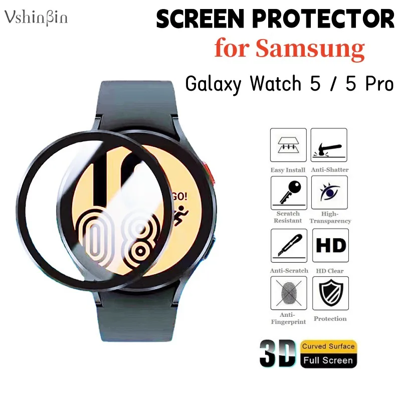 100PCS 3D Soft Screen Protector for Samsung Galaxy Watch 5 40mm 44mm Smart Watch Full cover Protective Film for Watch 5 Pro 45mm