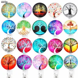 idclip 1PC ID Retractable Badge Holder with Alligator Clip Life Tree Retractable Cord ID Badge Reel 24 inch