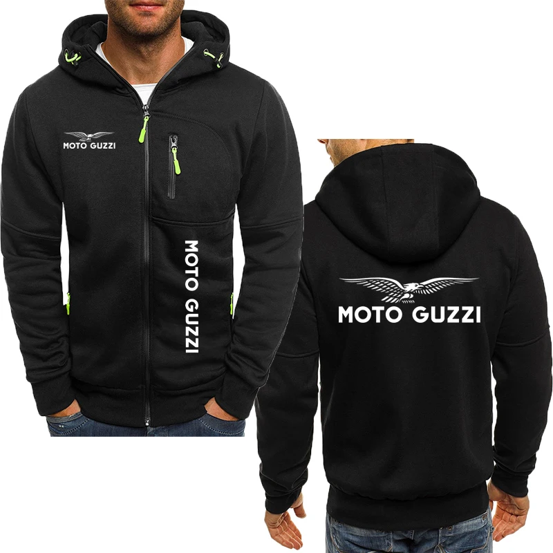 Sudadera con capucha de algodón para hombre, ropa de calle con estampado de Moto guzzi, jerséis de marca, Color sólido, 2024