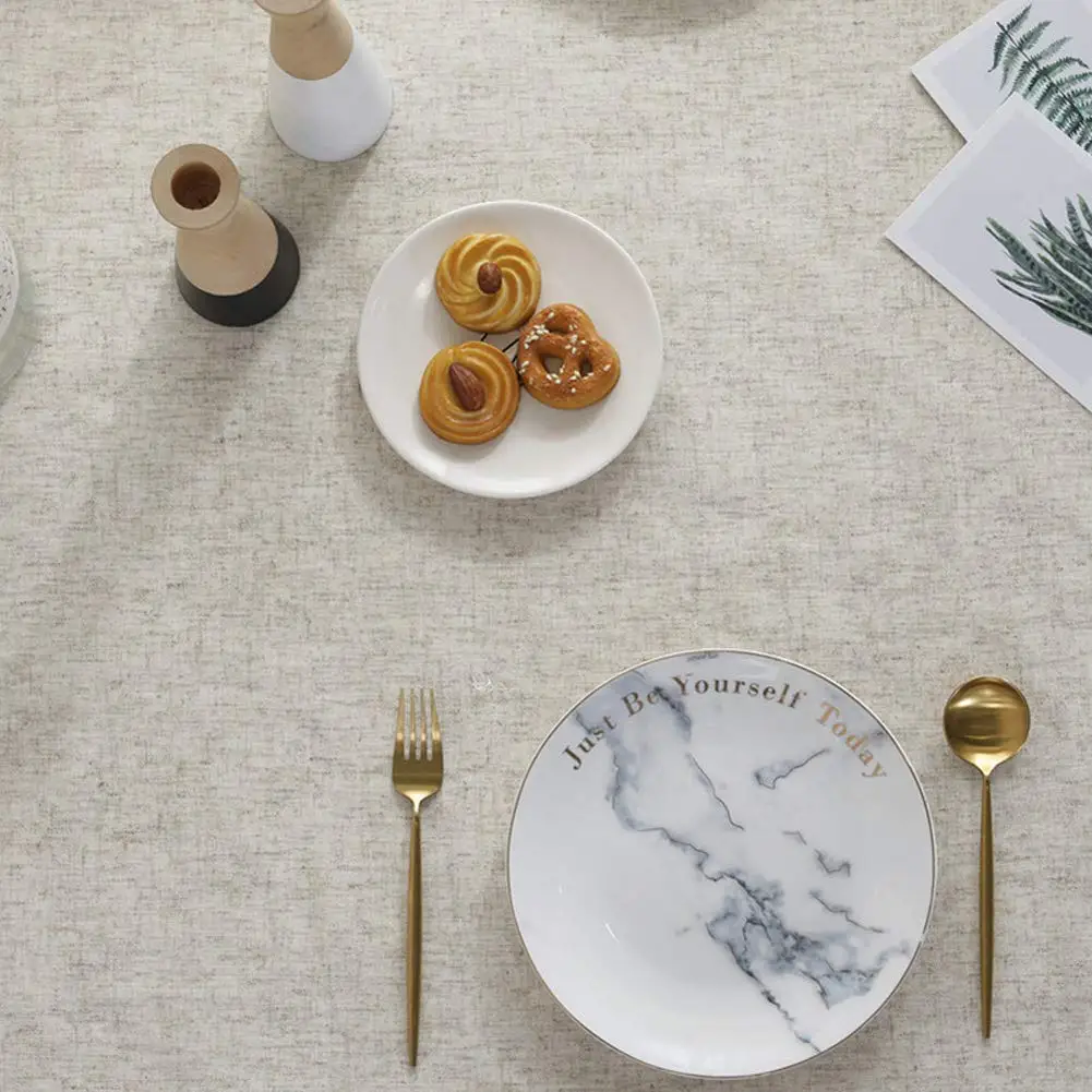 Linen Tablecloths Fabric Tassel Tablecloth Dust-Proof Table Cover for Kitchen Dinning Tabletop Home Decoration Everyday Use