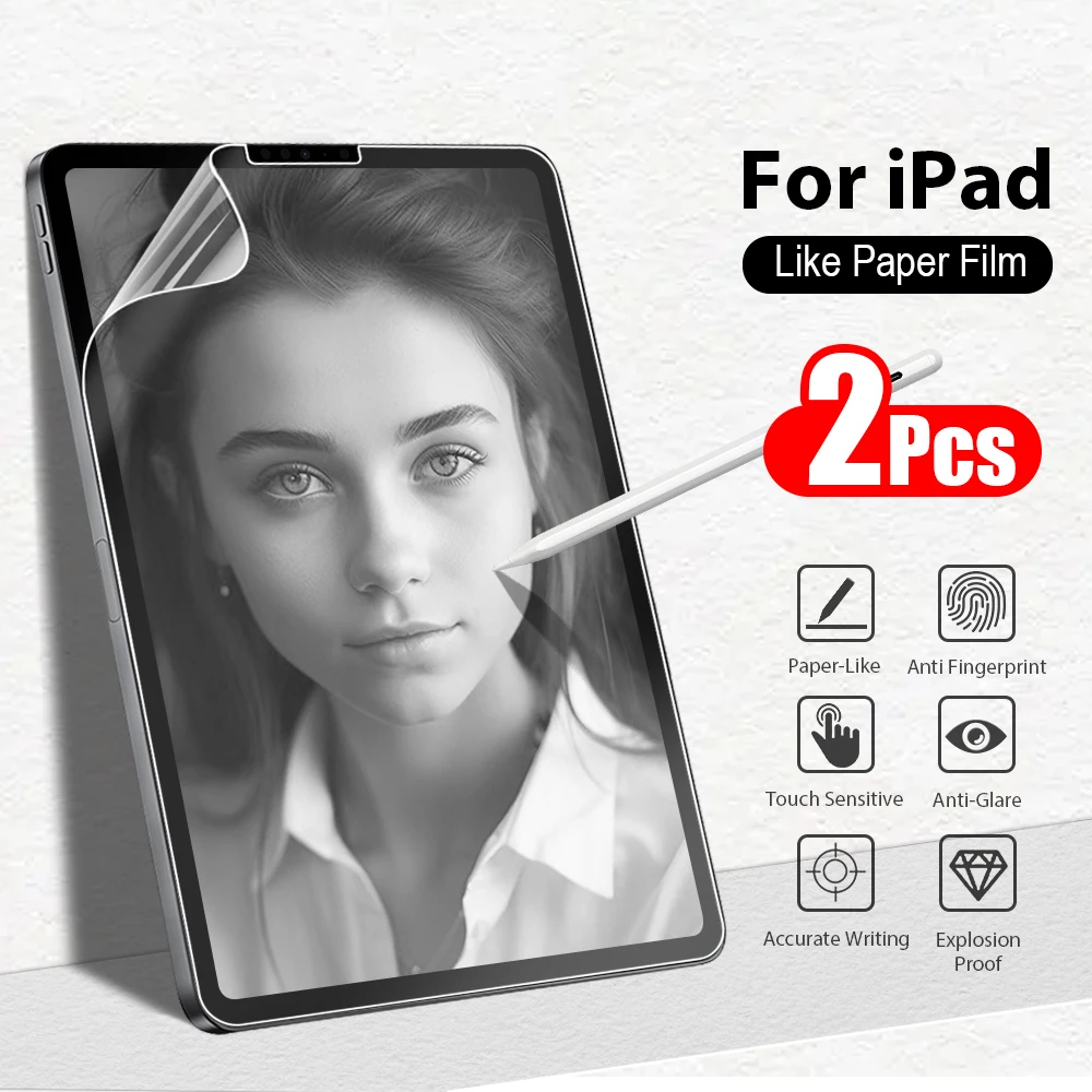 

Как бумажная пленка для iPad Pro 11 4-го 12,9 6-го воздуха 5 4 3, защитная пленка для экрана iPad 12, 9, 10-го поколения Mini 6 10,2 Paperfeel