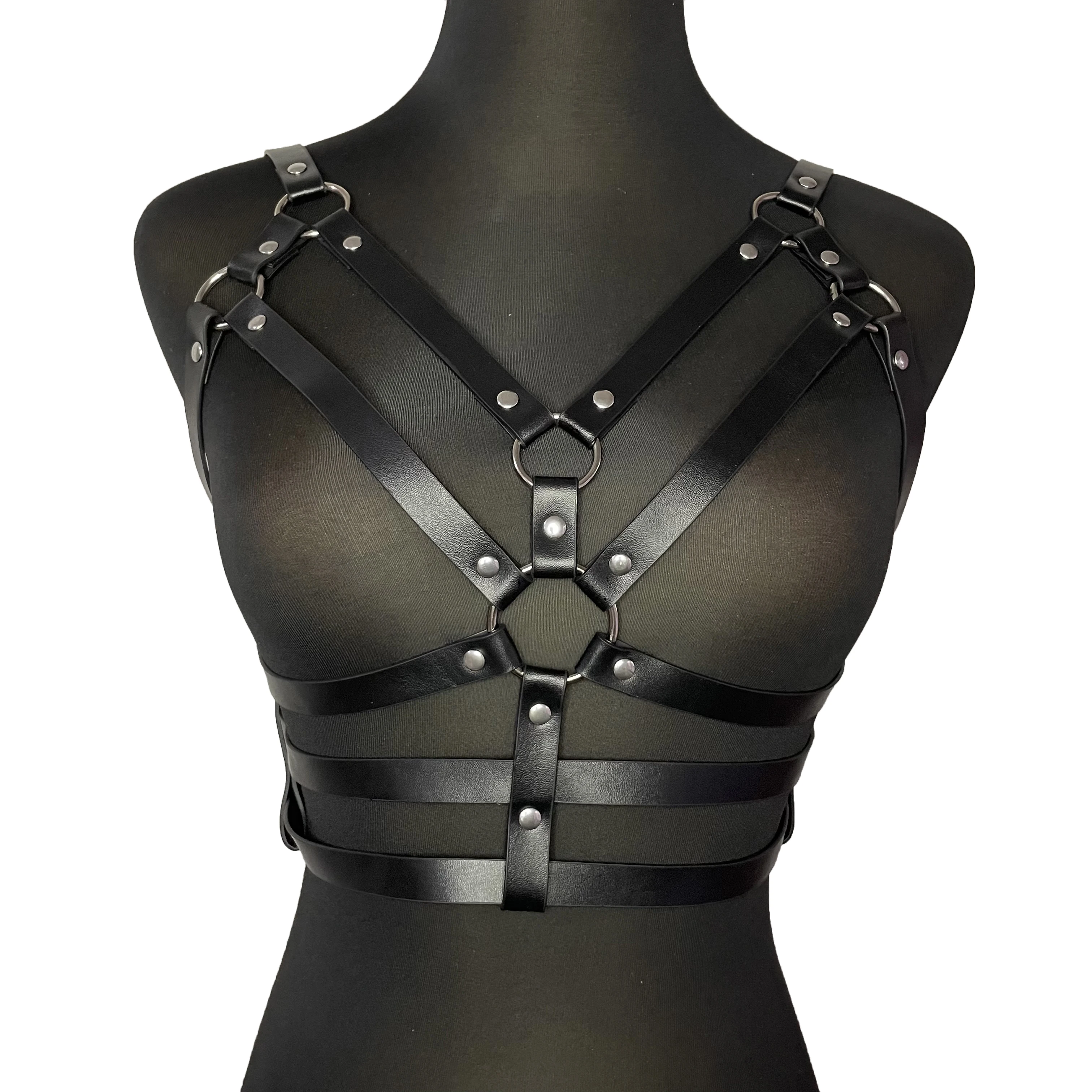 Leather Harness for Women Belt Bdsm Lingerie Goth Straps Sexy Body Bra Suspenders Bondage Handmade Leather Underwear