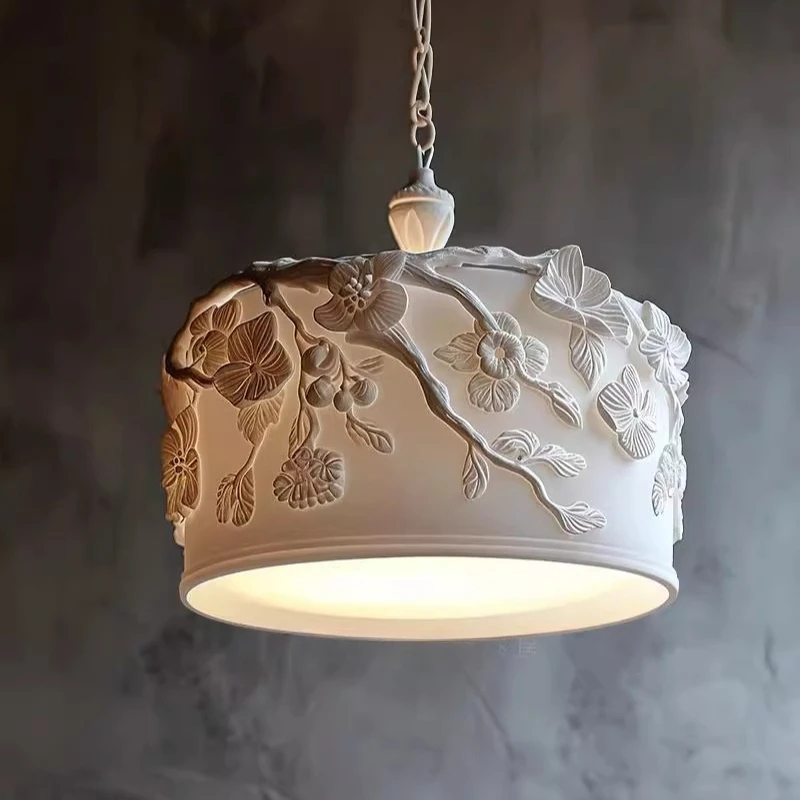 French Engraved Chandelier Cream Wind Porch Corridor Restaurant Island Platform High-End Chandelier Bedroom