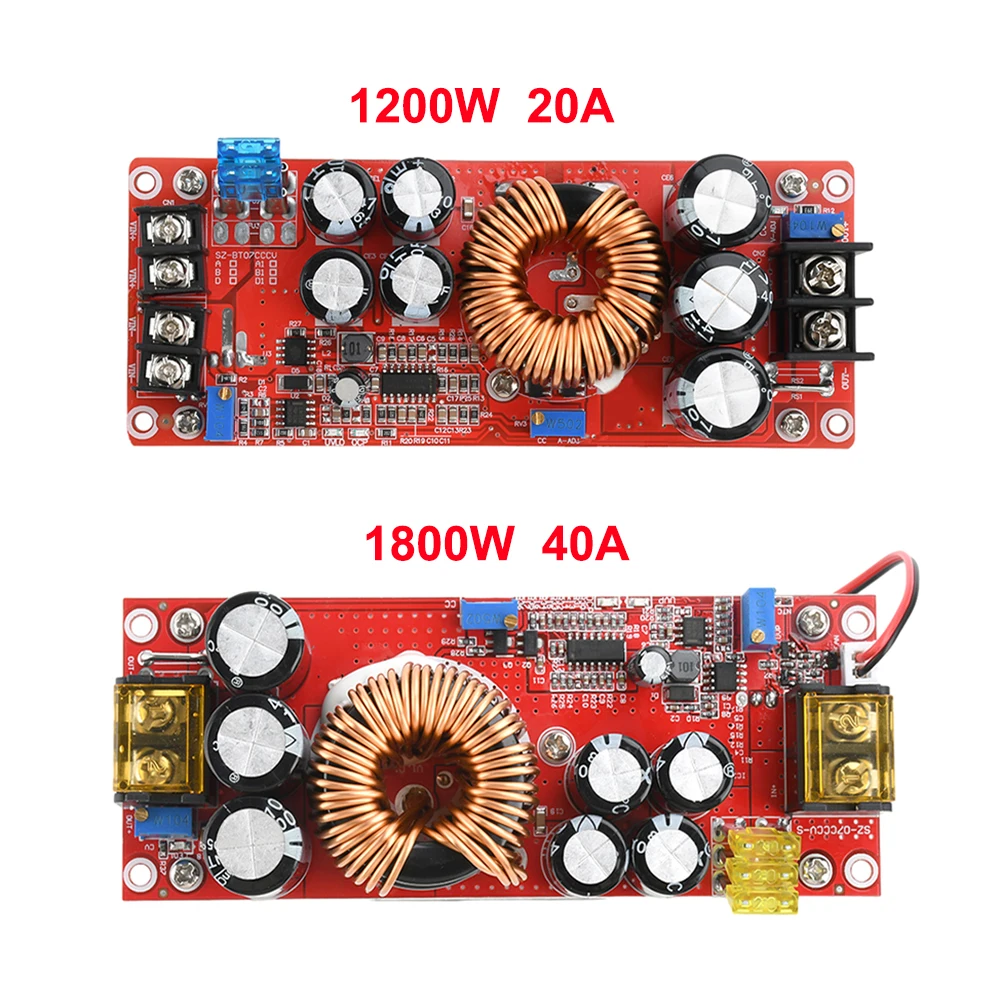 DC-DC Boost Converter 1800W 40A 10V-60V to 12V-90V Boost Power Module 1200W 20A 8-60V to 12-80V Adjustable Power Board